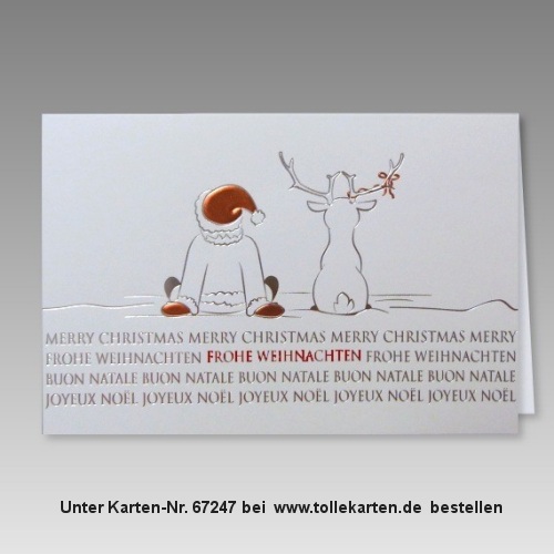 Weihnachtskarte lustig mit Weihnachtsmann Comic